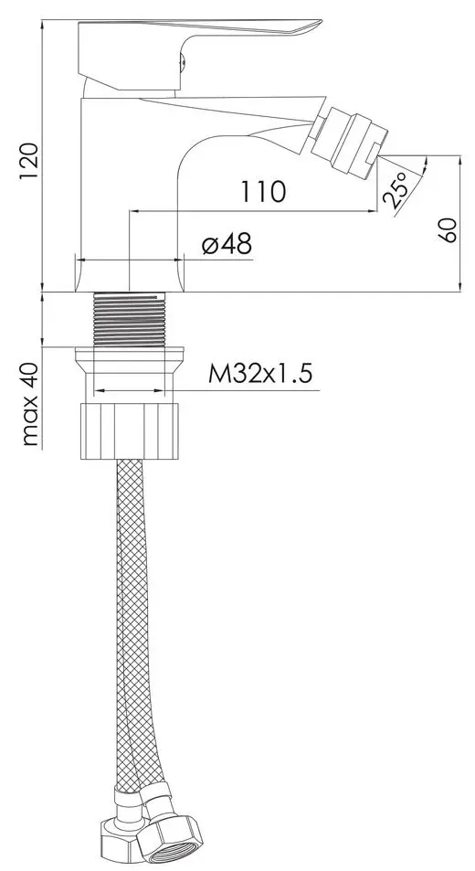 Смеситель для биде Imprese Vaclav f03106410AA (Black)