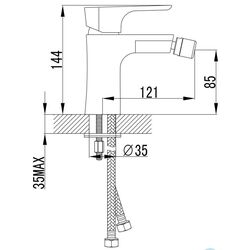 Baterie pentru bideu Imprese Valtice 40320 (Chrome) Thumb