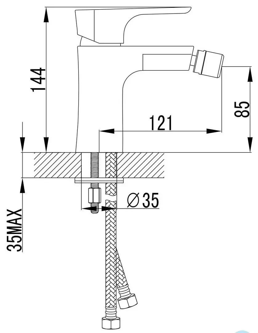 Baterie pentru bideu Imprese Valtice 40320 (Chrome) - 3