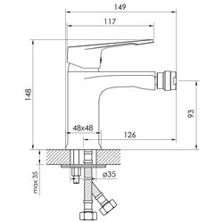Baterie pentru bideu Imprese Vite f03107401AA (Chrome) Thumb