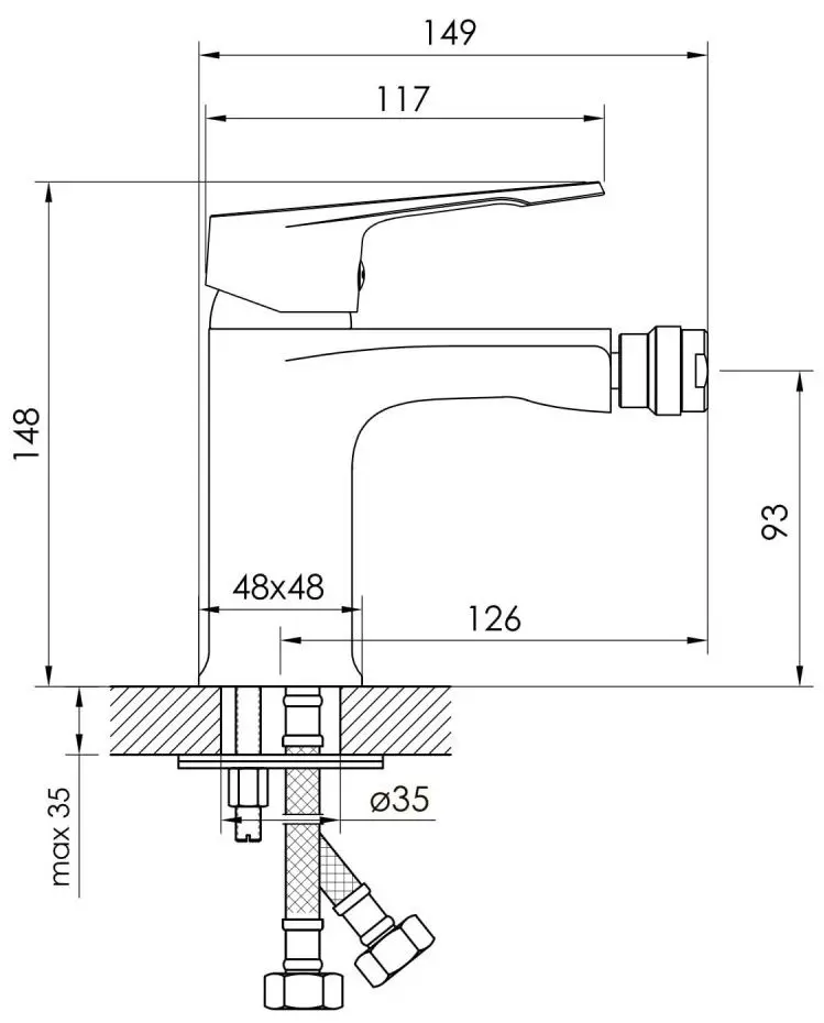 Baterie pentru bideu Imprese Vite f03107401AA (Chrome)