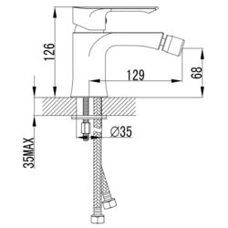 Baterie pentru bideu Imprese Vyskov 40340 (Chrome) Thumb