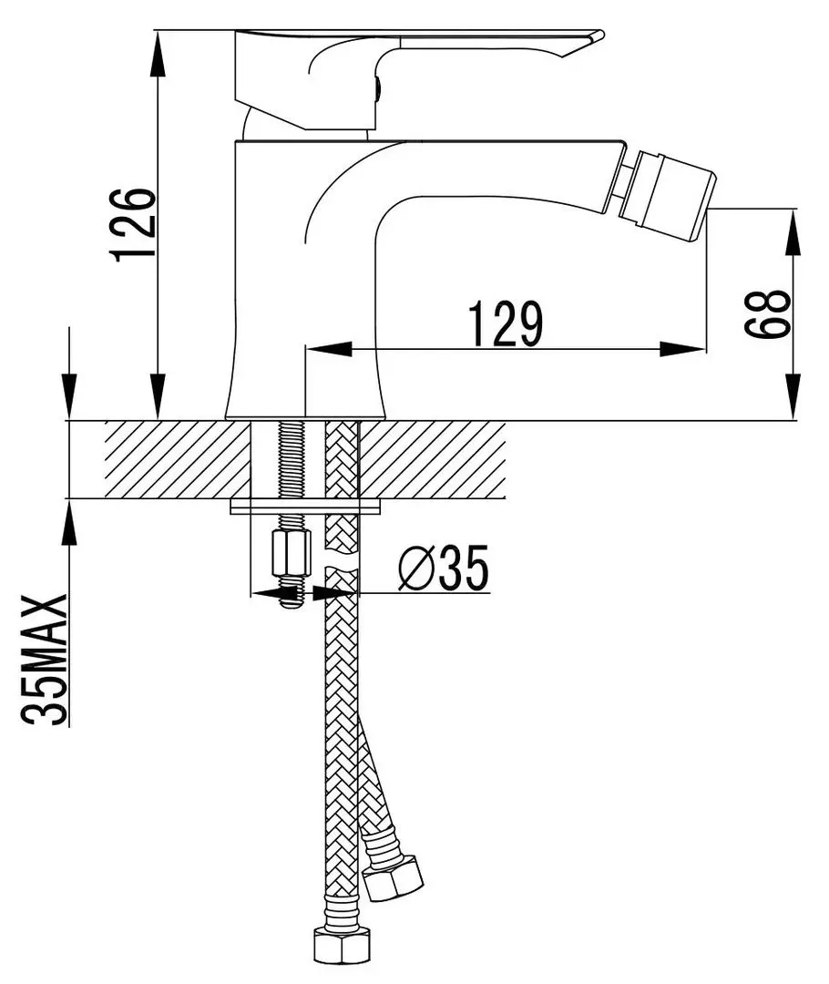 Baterie pentru bideu Imprese Vyskov 40340 (Chrome) - 3