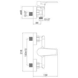 Baterie pentru dus Imprese Aria f03307503AA (White) Thumb