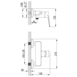 Baterie pentru dus Imprese Barka 15265 (Chrome) Thumb