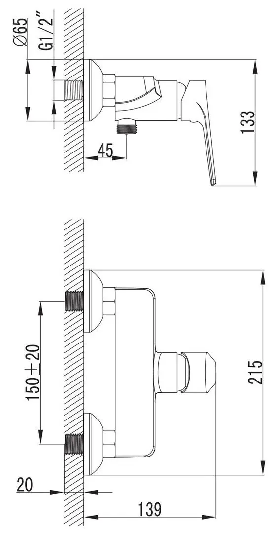 Baterie pentru dus Imprese Barka 15265 (Chrome) - 3