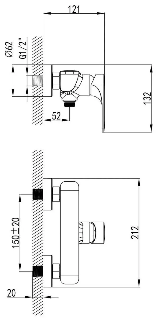 Baterie pentru dus Imprese Bilina 15225BN (Nickel) - 3
