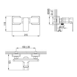 Baterie pentru dus Imprese Bilovec 15255 (Chrome) Thumb
