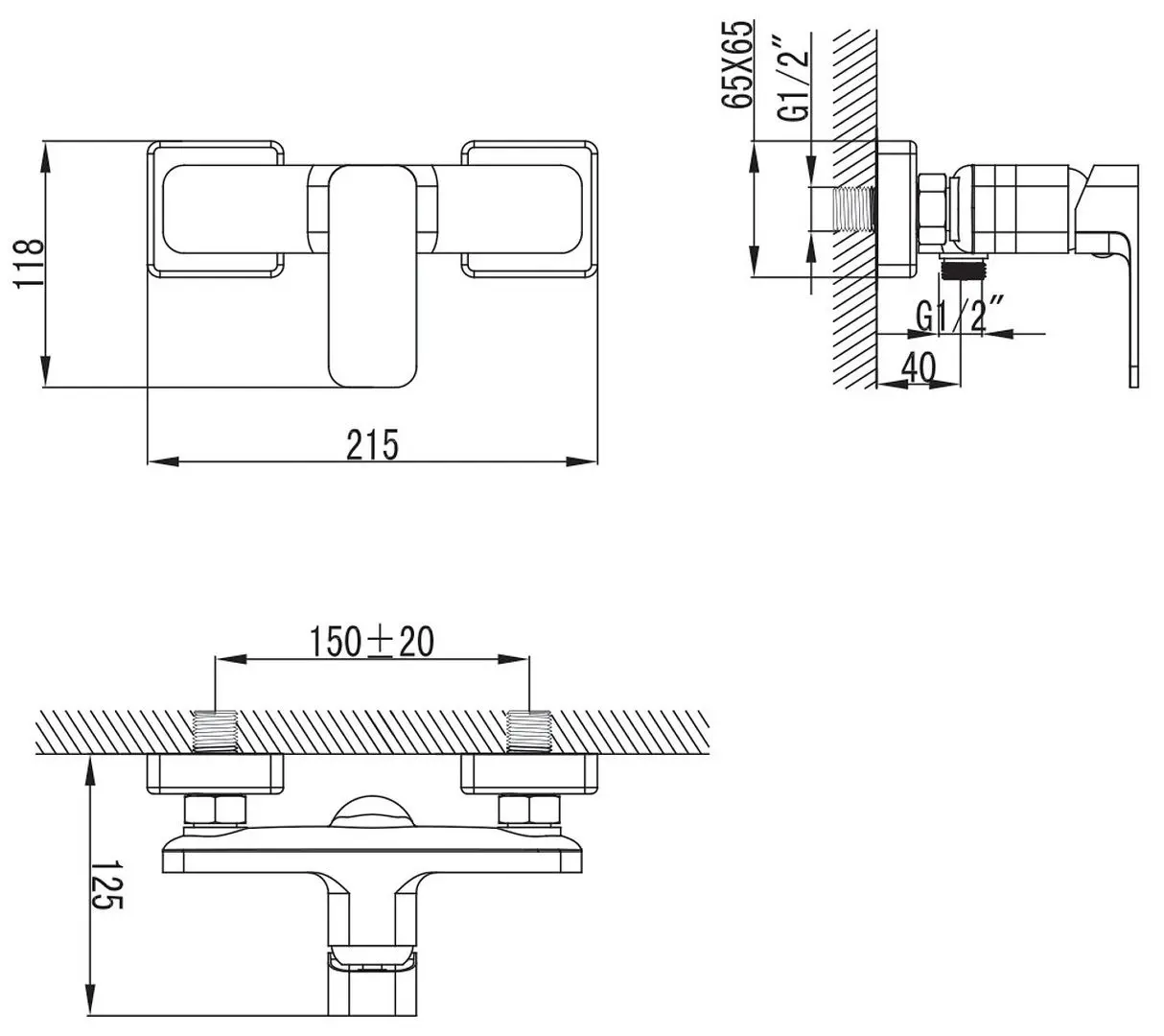 Baterie pentru dus Imprese Bilovec 15256 (Black) - 3