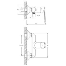 Baterie pentru dus Imprese Blanice 15330 (Chrome) Thumb