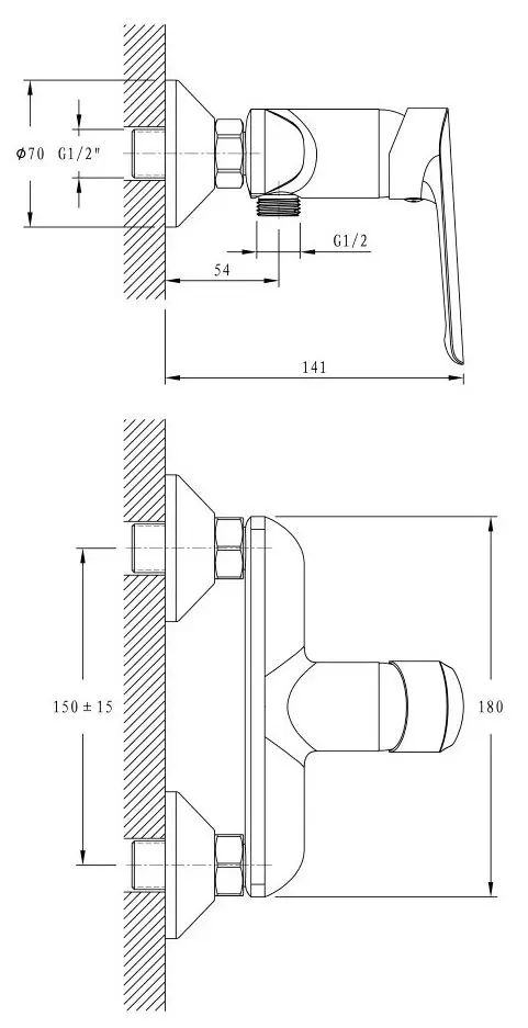 Baterie pentru dus Imprese Blanice 15330 (Chrome) - 3