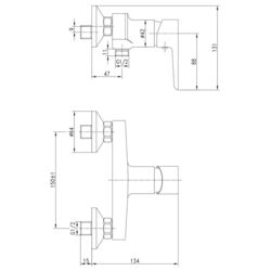 Baterie pentru dus Imprese Breclav 15245 (Chrome) Thumb