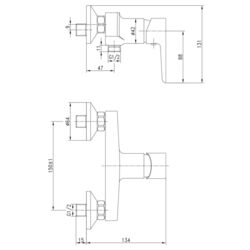 Baterie pentru dus Imprese Breclav 15245W (Chrome/White) Thumb