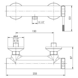 Baterie pentru dus Imprese Brenta ZMK071901080 (Chrome) Thumb