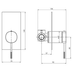 Baterie pentru dus Imprese Brenta ZMK071901081 (Chrome) Thumb