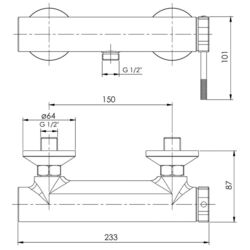 Baterie pentru dus Imprese Brenta ZMK081906080 (Nickel) Thumb