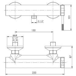 Baterie pentru dus Imprese Brenta ZMK091908080 (Graphite Chrome) Thumb
