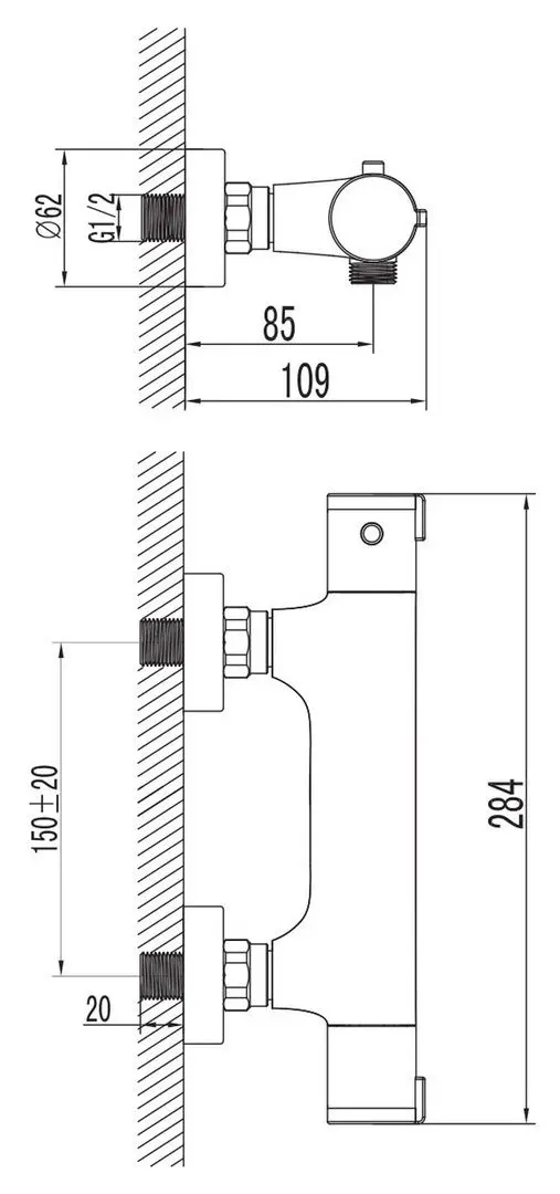 Baterie pentru dus Imprese Centrum 15400 (Chrome) - 3