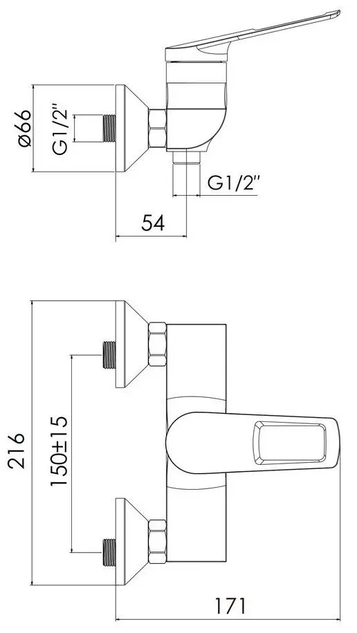 Baterie pentru dus Imprese Elio f03307701AA (Chrome) - 3