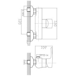 Baterie pentru dus Imprese Horak 15170 (Chrome) Thumb