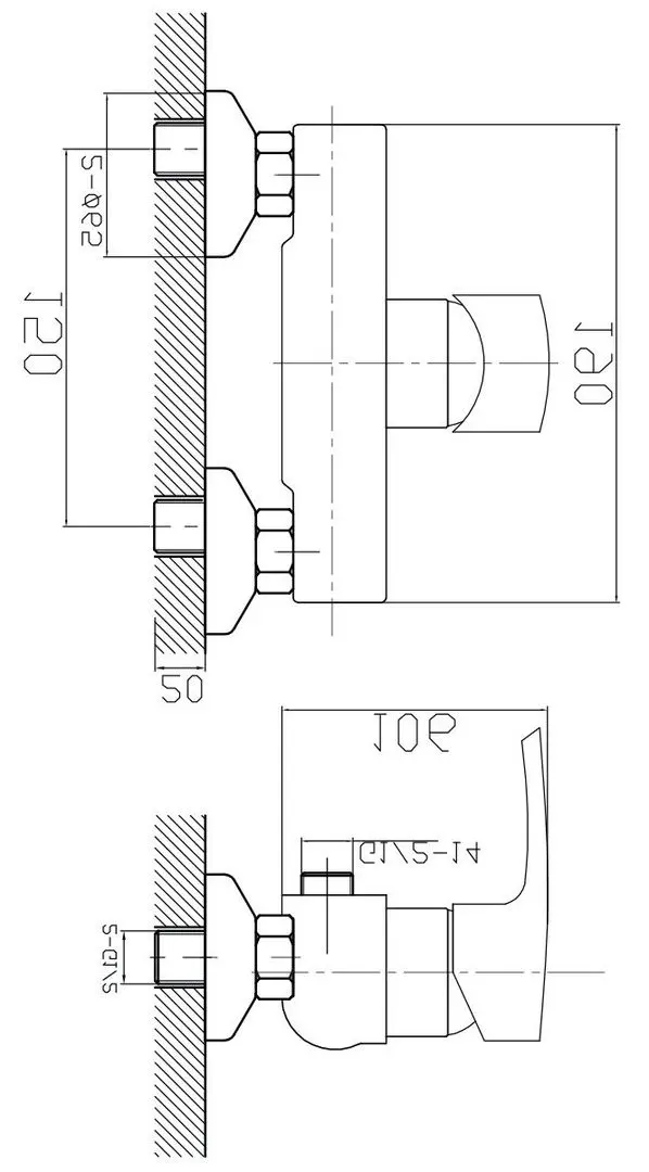 Baterie pentru dus Imprese Horak 15170 (Chrome) - 3