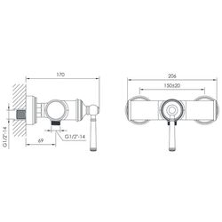 Baterie pentru dus Imprese Hydrant ZMK031806080 (Nickel) Thumb
