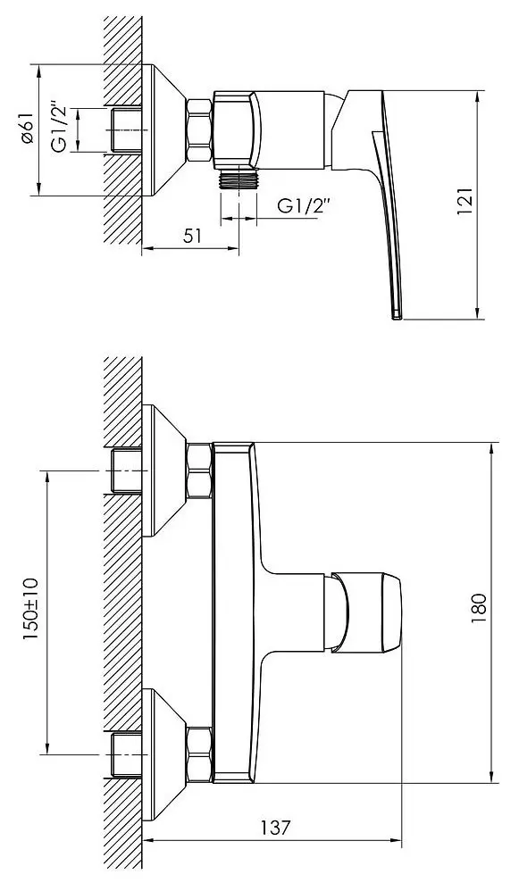 Baterie pentru dus Imprese Kampa 15285 (Chrome) - 3