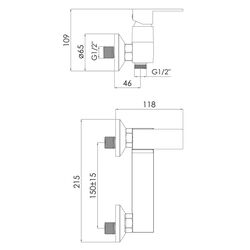 Baterie pentru dus Imprese Karlov F03307601AA (Chrome) Thumb