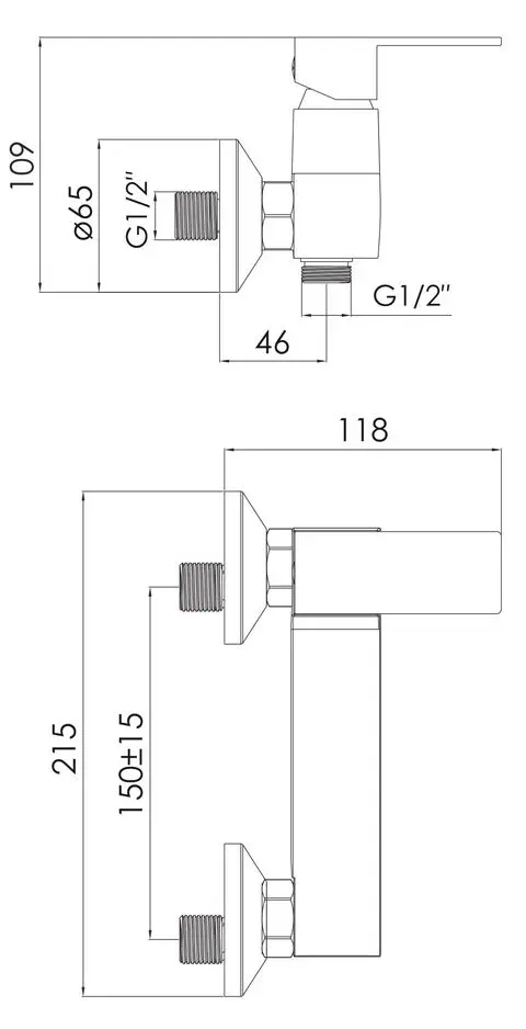 Baterie pentru dus Imprese Karlov F03307601AA (Chrome) - 2