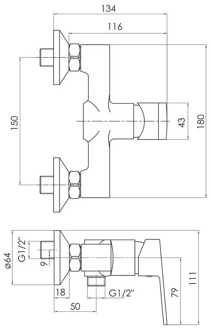 Baterie pentru dus Imprese Laska 15040 (Chrome) - 3