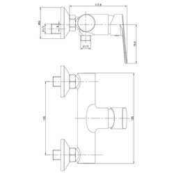 Baterie pentru dus Imprese Lesna 15070 (Chrome) Thumb