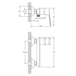 Baterie pentru dus Imprese Loreta 15350 (Chrome) Thumb