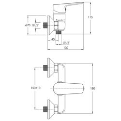 Baterie pentru dus Imprese Modus F03308201SR (Chrome) Thumb