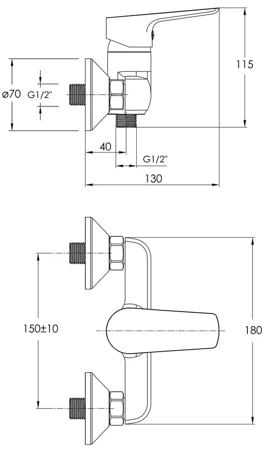Baterie pentru dus Imprese Modus F03308201SR (Chrome) - 2