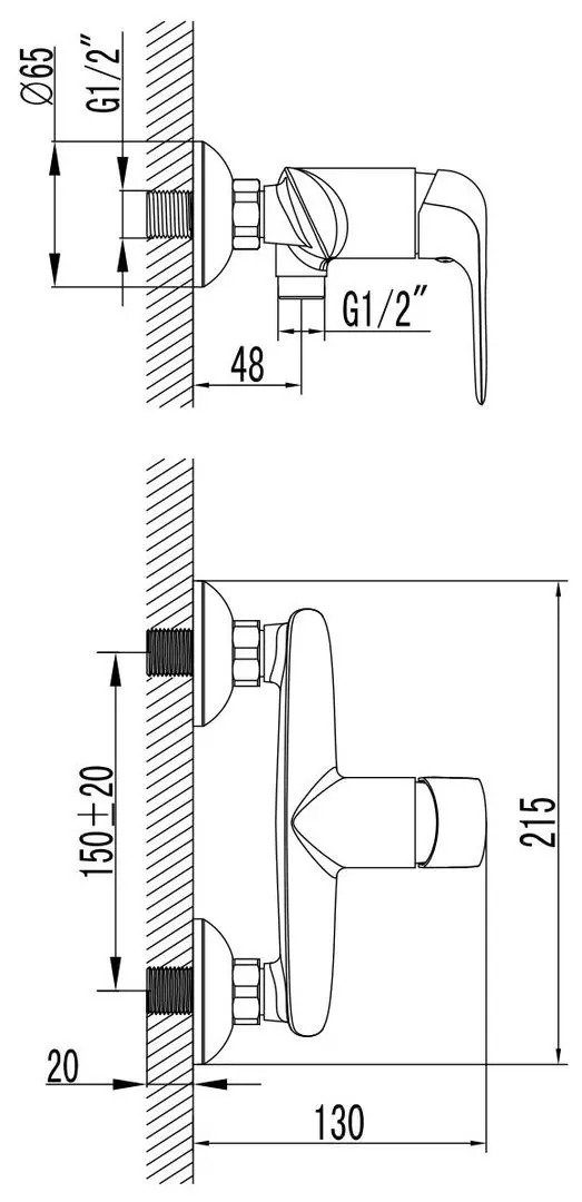 Baterie pentru dus Imprese Nova Opava 15075 (Chrome) - 3