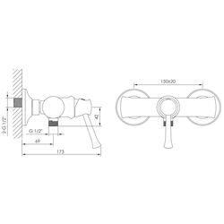 Baterie pentru dus Imprese Podzima Ledove ZMK01170108 (Chrome) Thumb