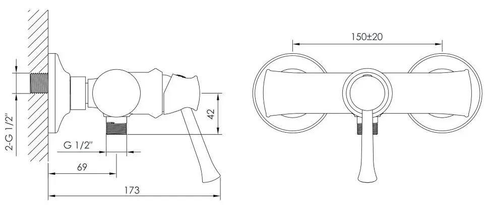 Baterie pentru dus Imprese Podzima Ledove ZMK01170108 (Chrome) - 3
