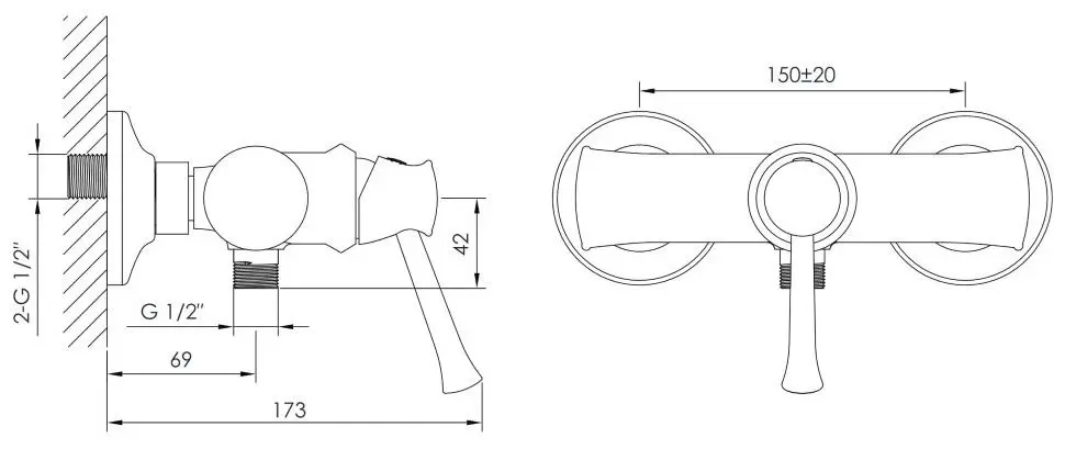 Baterie pentru dus Imprese Podzima Zrala ZMK02170808 (Black) - 3