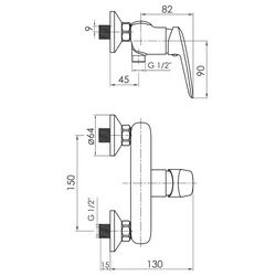 Baterie pentru dus Imprese Praha New 15030 (Chrome) Thumb