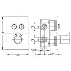 Baterie pentru dus Imprese Smart Click ZMK101901240 (Black) Thumb