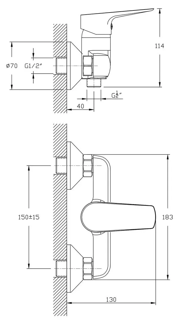 Смеситель для душа Imprese Teplice 15025 (Chrome)