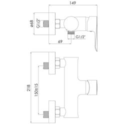 Baterie pentru dus Imprese Vaclav f03306403AA (White) Thumb