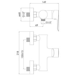 Baterie pentru dus Imprese Vaclav f03306406AA (Nickel) Thumb