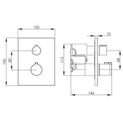 Baterie pentru dus Imprese Violik f04610810AD (Black Matte) Thumb