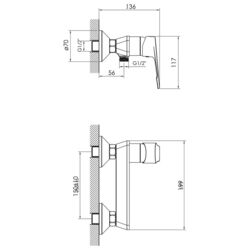 Baterie pentru dus Imprese Vite f03307401AA (Chrome) Thumb