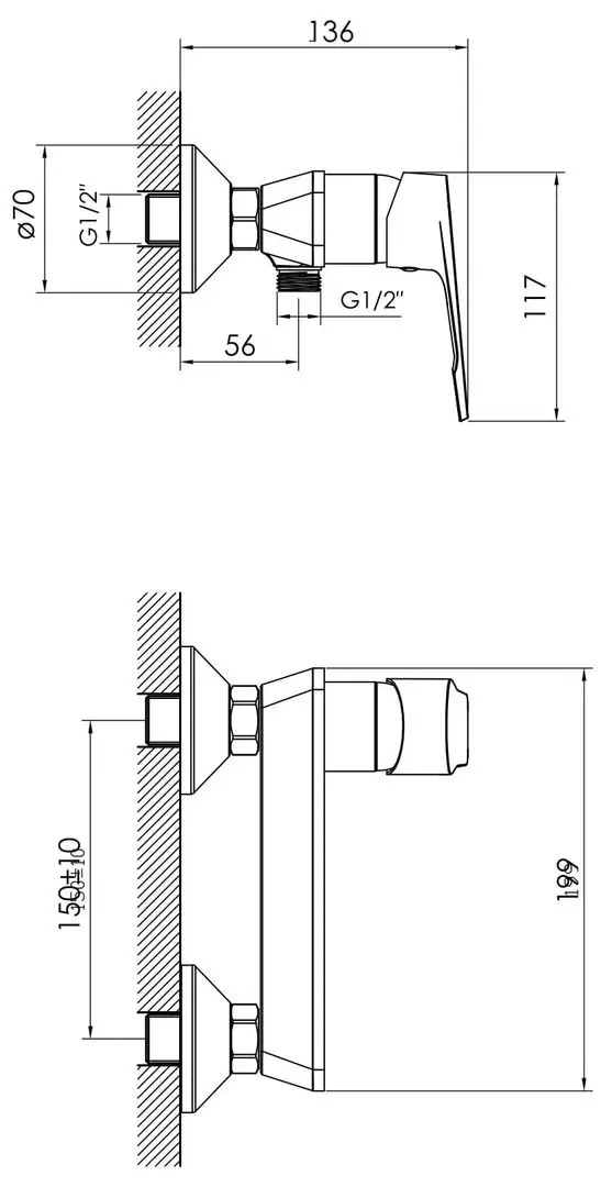 Baterie pentru dus Imprese Vite f03307401AA (Chrome) - 3