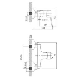 Baterie pentru dus Imprese Witow 15080 (Chrome) Thumb