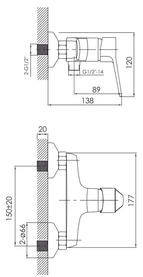 Baterie pentru dus Imprese Witow 15080 (Chrome) - 3