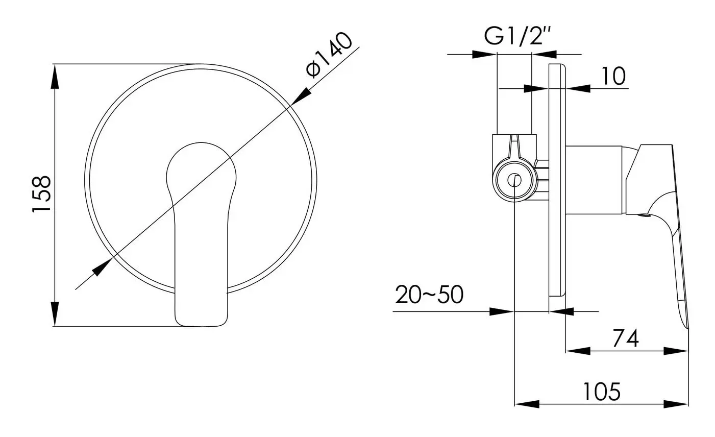 Baterie pentru dus Imprese Kucera VR-30105 (Chrome) - 2