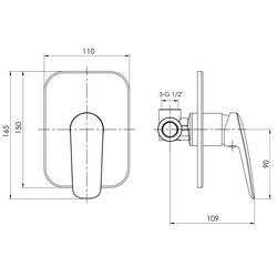 Baterie pentru dus Imprese Praha New VR-15030(Z) (Chrome) Thumb